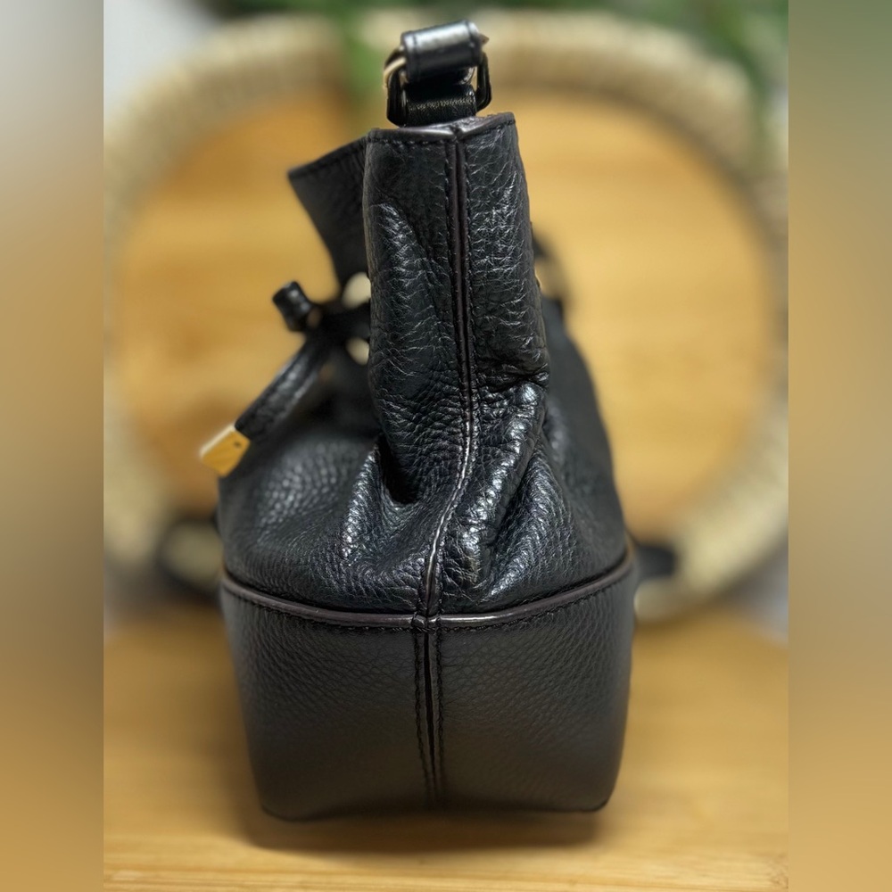 Kate Spade Black Pebbled Leather Bucket Bag EUC - Picture 8 of 12
